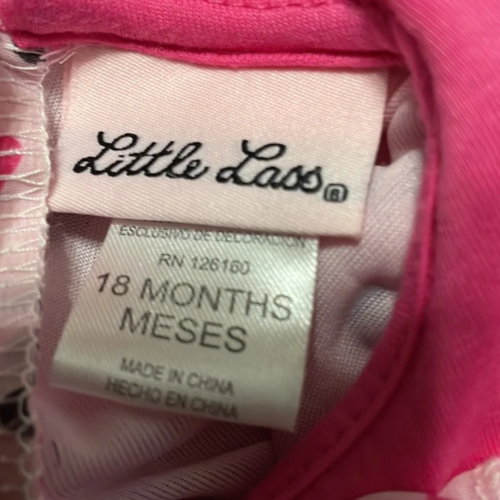 Little Lass Girls 18 M  Romper Jumper‎ Pink Chiffon pink heart snap bottom NWT